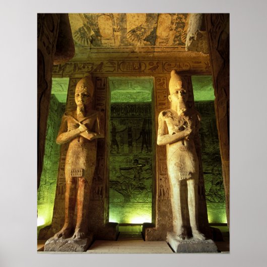 Egypt, Abu Simbel, Statue of Ramesses II, ポスター (正面)