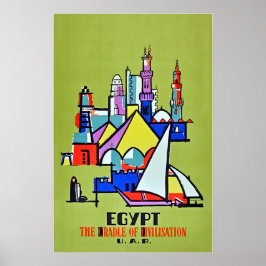 Egypt Art Travel Poster Egyptian Print ポスター