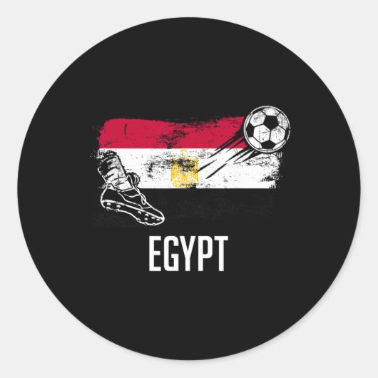 Egypt Flag Jersey Egyptian Soccer Team Egyptian _2 ラウンドシール (正面)