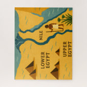 Egypt Nile Map Mystique Puzzle Blue Gold ジグソーパズル (縦)