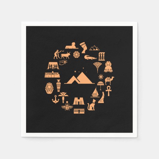 Egypt Pyramid Egyptian Temple スタンダードカクテルナプキン (正面)