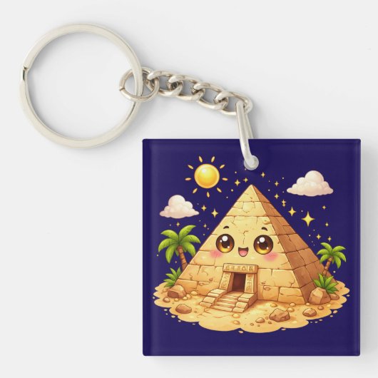 Egypt Pyramid Kawaii Keyring キーホルダー (正面)