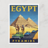 Egypt Pyramids Vintage Car Retro ポストカード (正面)