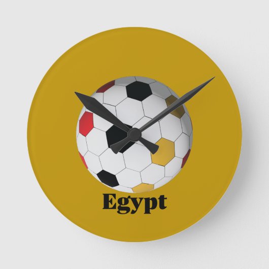 Egypt Soccer ラウンド壁時計 (正面)