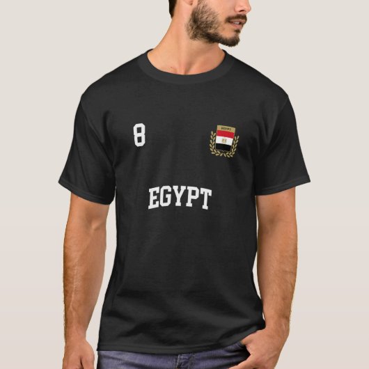 Egypt Team Sports Number 8 Soccer Egyptian Flag Tシャツ (正面)