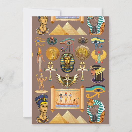 Egyptian Ancient Hieroglyphic Pattern Symbol シーズンカード (正面)