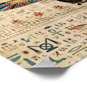 Egyptian Cat - Bastet on papyrus ポスター (角)