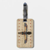 Egyptian Cat - Bastet on papyrus ラゲッジタグ (裏面縦)