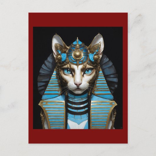 Egyptian cat pharaoh ポストカード (正面)