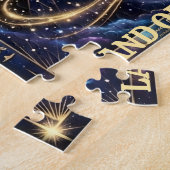 Egyptian Eye of Horus Cosmic Pyramid Art ジグソーパズル (側面)