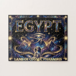 Egyptian Eye of Horus Cosmic Pyramid Art ジグソーパズル