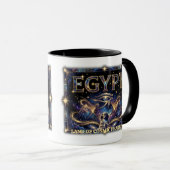 Egyptian Eye of Horus Cosmic Pyramid Art マグカップ (正面右)