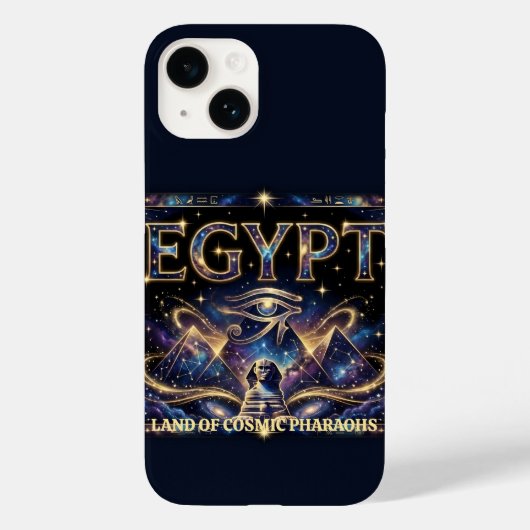 Egyptian Eye of Horus Cosmic Pyramid Art Case-Mate iPhoneケース (裏面)