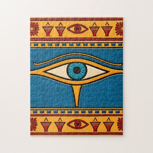 Egyptian Eye of Horus, Eye of Ra Egypt Deity ジグソーパズル (縦)