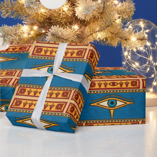 Egyptian Eye of Horus, Eye of Ra Egypt Deity ラッピングペーパー (クリスマス)