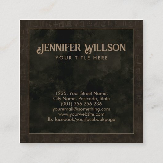 Egyptian Eye of Horus - Wadjet Ornament スクエア名刺 (裏面)