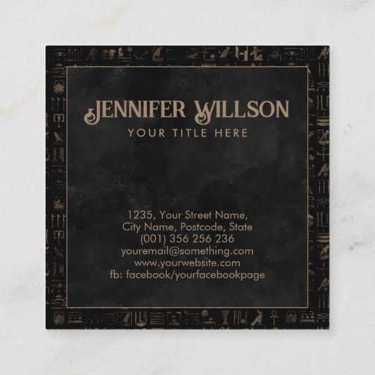 Egyptian Eye of Horus - Wadjet Ornament スクエア名刺 (裏面)