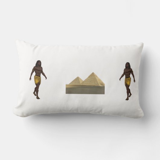 “Egyptian Guardians Pillow | Ancient Pyramids & Ki ランバークッション (正面)