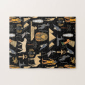  Egyptian Hieroglyphic Symbol Pattern Background   ジグソーパズル (横)