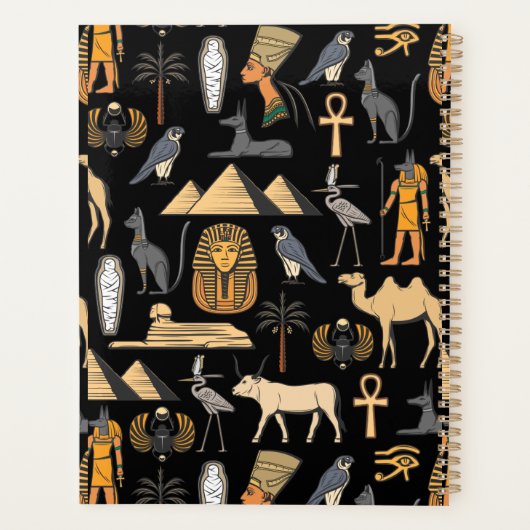  Egyptian Hieroglyphic Symbol Pattern Background   プランナー手帳 (裏面)