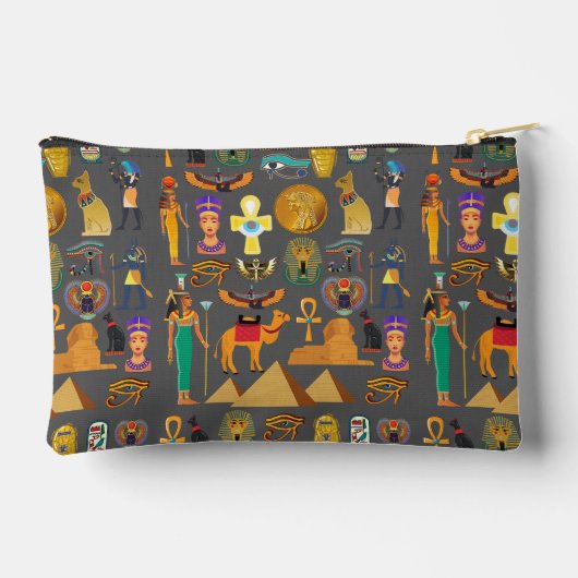 Egyptian Hieroglyphic Symbol Pattern pharaoh      アクセサリーポーチ (裏面)