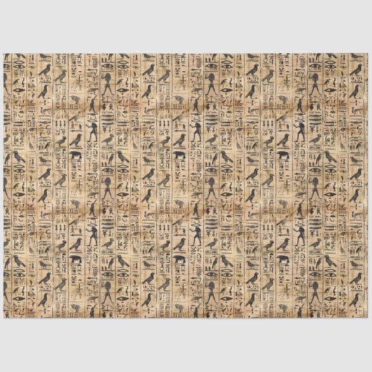 Egyptian hieroglyphics Birds Pattern 2 薄葉紙 (正面)