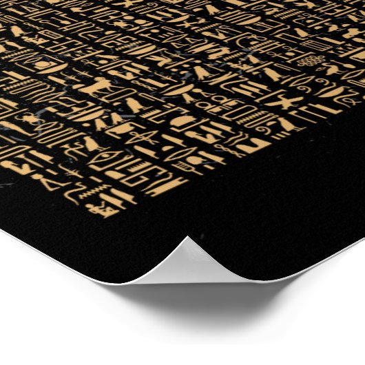 Egyptian Hieroglyphics Egypt Pyramid ポスター (角)