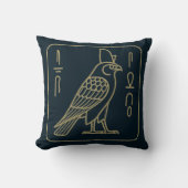 Egyptian Horus Falcon Ancient Hieroglyph Decor クッション (正面)