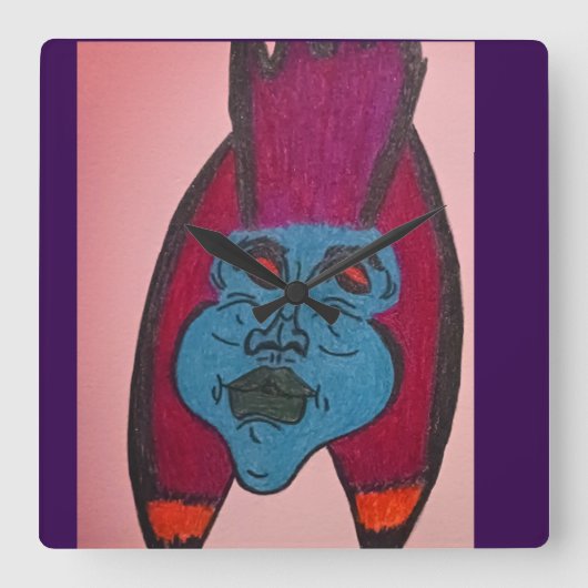 Egyptian Inspired Horror Theme Mummy スクエア壁時計 (正面)