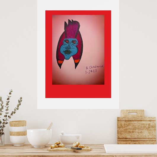 Egyptian Inspired Horror Themed Mummy  ポスター (キッチン)