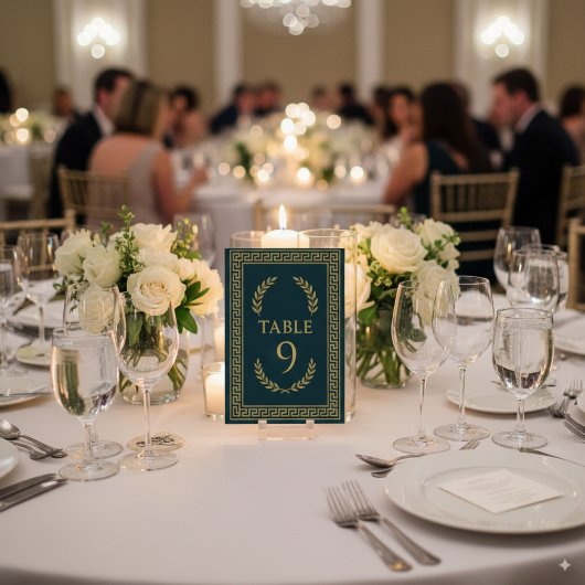 Egyptian Laurel & Gold Border – Editable テーブルナンバー