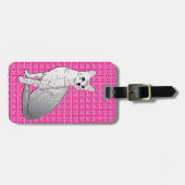 Egyptian Mau Cat -明るい赤紫色ピンク ラゲッジタグ (正面横)