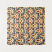 Egyptian Motif Fish Scales Seamless Pattern タペストリー (正面(横))