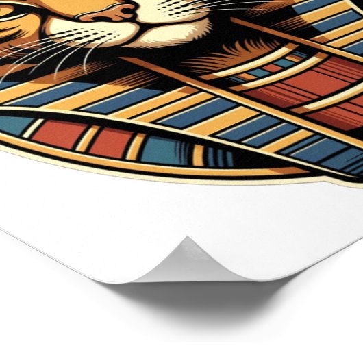 Egyptian Pharaoh Cat Poster – Ancient Egypt Wall A ポスター (角)