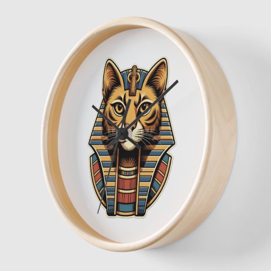 Egyptian Pharaoh Cat Wall Clock 壁時計 (傾斜)