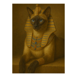 Egyptian Pharaoh Siamese Cat Portrait ポスター