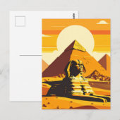 Egyptian Pyramids and Sphinx Vintage ポストカード (正面/裏面)