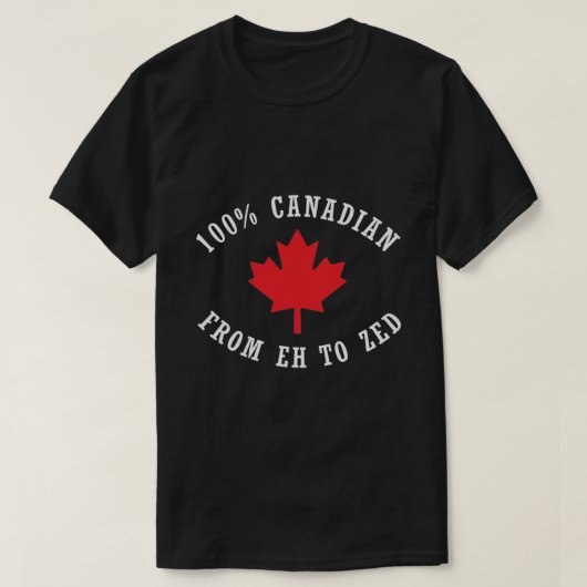 EHからZEDまで00%カナダ – カナダの日 –  Tシャツ (デザイン正面)