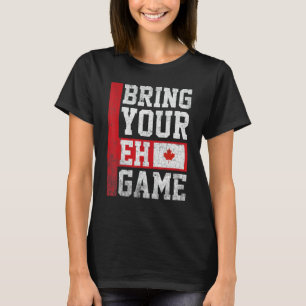 Ehゲームを持って来るカナダ国旗の独立記念日 Tシャツ
