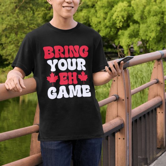 Ehゲームを持って来るカナダ国旗カナダ Tシャツ