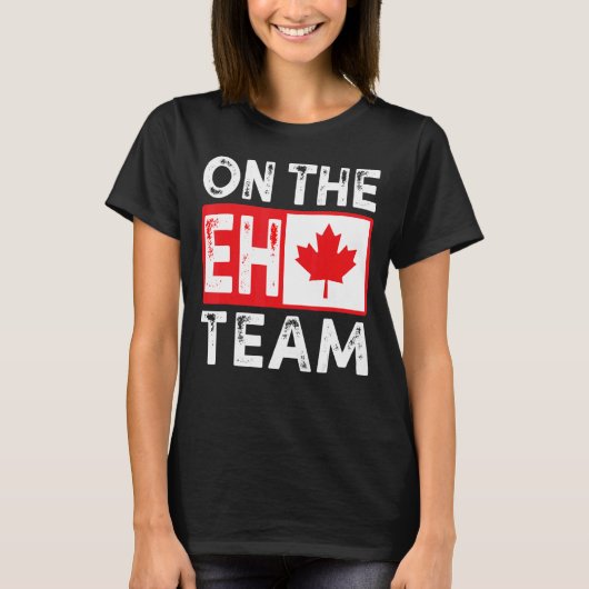 Ehチームカナダ日メープルリーフカナダ国旗 Tシャツ (正面)