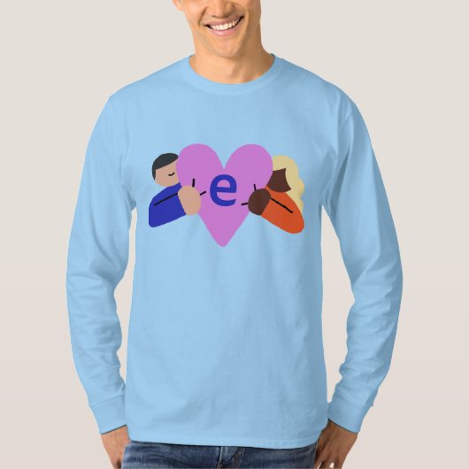 EH思いやりのロゴ長袖Tシャツライトブルー Tシャツ (正面)