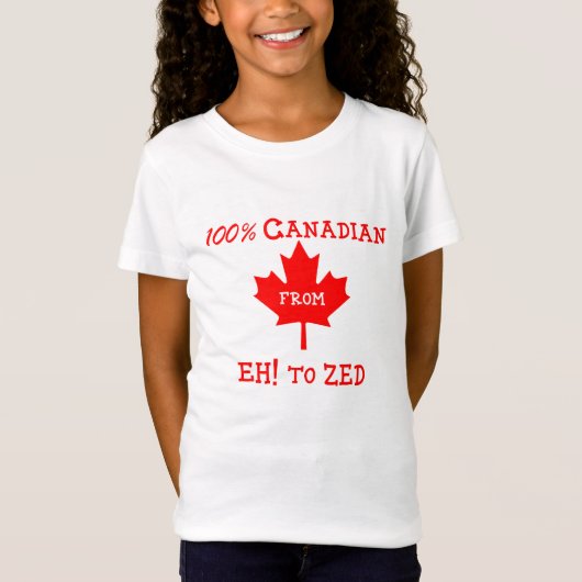 Eh!からZedまでカナダ人100% – 子供Tシャツ Tシャツ (正面)