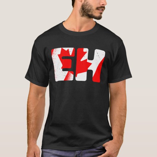 Eh Canadian クール Slang Expression Canada Maple Lea Tシャツ (正面)