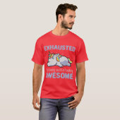 Ehausted From Being Awesome Lazy Unicorn Gift vint Tシャツ (正面フル)