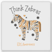 Ehlers Danlos Syndrome Awareness Zebra Sticker シール (正面)