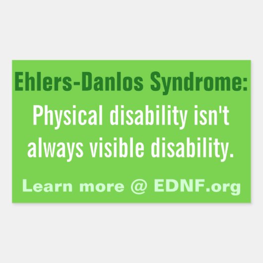 Ehlers-Danlos Syndrome (EDS)ステッカー – EDNF.org 長方形シール (正面)