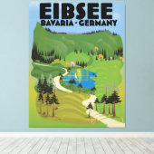 Eibseeドイツ旅行ポスター。 キャンバスプリント (インサイチュ (ウッドフロア))