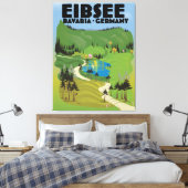 Eibseeドイツ旅行ポスター。 キャンバスプリント (インサイチュ (寝室))