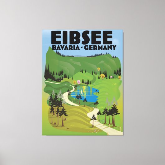 Eibseeドイツ旅行ポスター。 キャンバスプリント (正面)